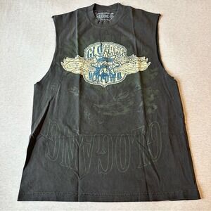 Black Graphic Tank Top‎
